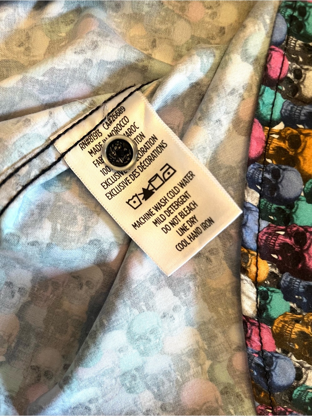 Robert Graham Skull Party Short Sleeve Shirt 4XL - Picture 8 of 11